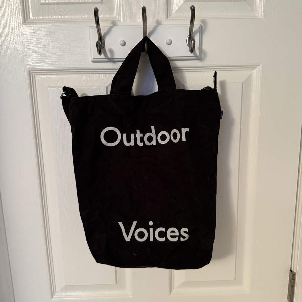Baggu X Outdoor Voices Duck Bag Shopper Canvas Tote Purse Washable Black - Picture 12 of 14